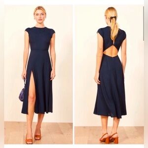 Reformation Gavin Dress in Navy